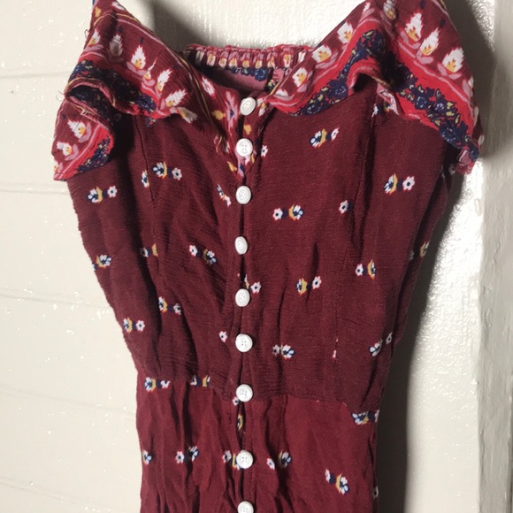 Burgundy Button Up Dress - Picture 4 of 6